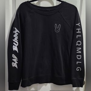 Bad Bunny black sweatshirt adult (no size tag) could fit a Small/Medium